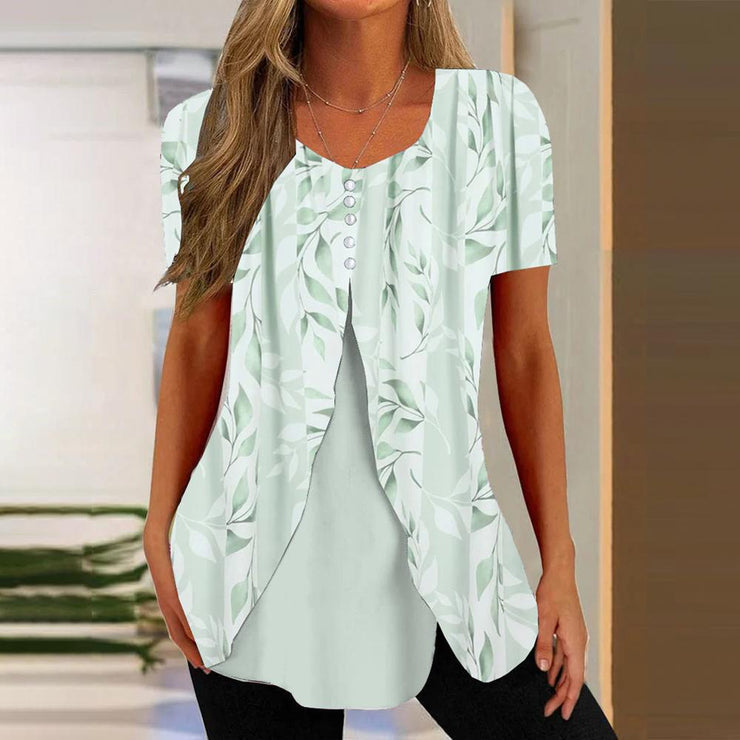 EcoExotica® - Casual top met ronde hals en print