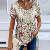 Gebloemde kanten blouse