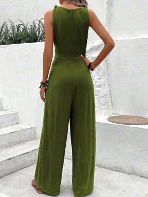 Olijfgroene glamour jumpsuit