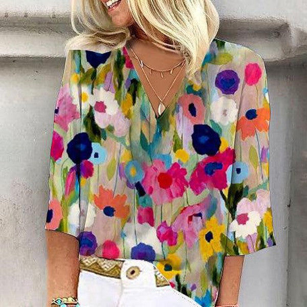 Romantische bloemenblouse