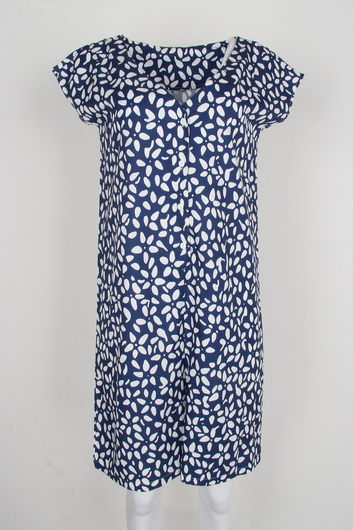 Jumpsuit met marineblauw patroon