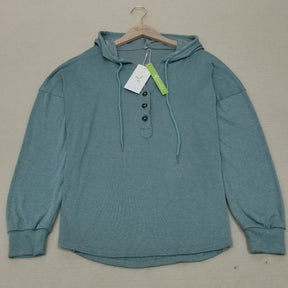 FallStil® - Turkoois Effen sweatshirt met lange mouwen