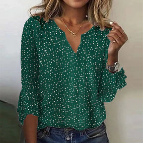 Groene stippen blouse