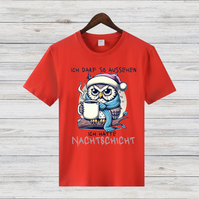 Nachtschicht Eule | Lustiges Wintershirt | Humorvolles Geschenk für Nachtschwärmer | Warmes Statement Shirt für kalte Tage