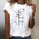 T-shirt met abstracte lijnen