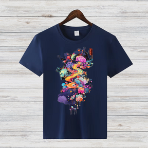 Magisches Kunst T-Shirt | Künstlerisches Design | Farbenfrohe Mode | Baumwollshirt für kreative Styles