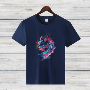 Mystischer Wolf | Künstlerisches Design Shirt | Stilvolles Fantasy T-Shirt | Perfekt für Winter-Looks