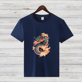 Mystischer Drache | Asiatisches Drachen T-Shirt | Winter Streetwear | Stilvolles Baumwollshirt für Dragon Fans