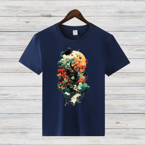 Mystischer Wald | Künstlerisches Natur T-Shirt | Fantasievolles Design | Baumwollshirt für Naturliebhaber