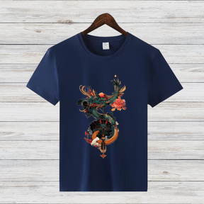 Mystischer Drache | Asiatisches Kunst T-Shirt | Japanischer Stil | Elegantes Baumwollshirt für die kalte Jahreszeit