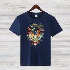 Mystischer Drache | Asiatisches Kunst T-Shirt | Stylisches Drachenmotiv | Baumwollshirt für Fantasy-Fans