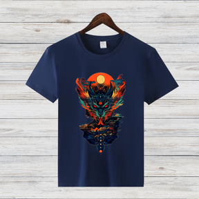 Mystisches Feuerwesen | Fantasy Kunst T-Shirt | Magisches Design für Wintertage | Stilvolles Baumwollshirt für Fantasy-Fans