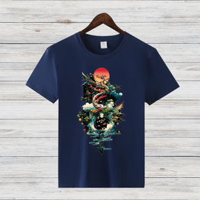 Mystischer Drache | Japanisches Kunst T-Shirt | Asiatisches Design | Fantasy Shirt für Stilbewusste