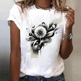 Fantasie bloem T-shirt