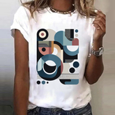 T-shirt met geometrische groef