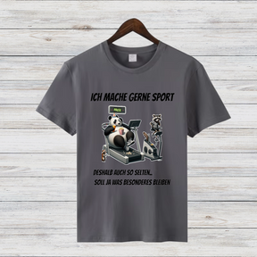 Ich mache gerne Sport | Lustiges Panda Shirt | Humorvolles Motiv für Sportmuffel | Statement-Shirt für Damen