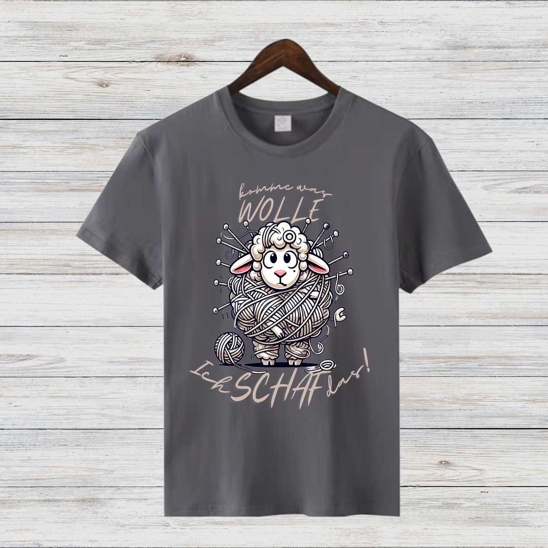 Komme was WOLLE | Lustiges Strick-Shirt | Humorvolles Schaf-Design | Statement T-Shirt für den Winter