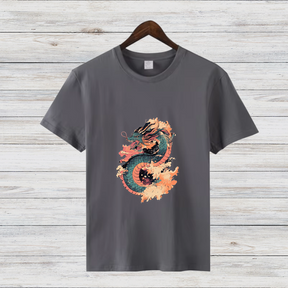 Mystischer Drache | Asiatisches Drachen T-Shirt | Winter Streetwear | Stilvolles Baumwollshirt für Dragon Fans