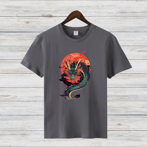 Mystischer Drache | Asiatisches Drachen T-Shirt | Kunstvolles Fantasy Design | Stilvolles Shirt für Wintertage