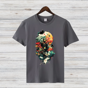 Mystischer Wald | Künstlerisches Natur T-Shirt | Fantasievolles Design | Baumwollshirt für Naturliebhaber