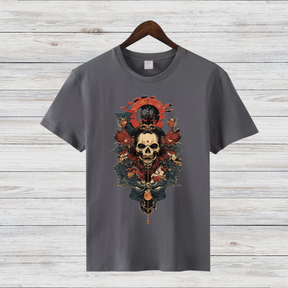 Samurai Totenkopf Shirt | Mystisches Krieger-Design | Cooles Gothic T-Shirt | Statement Shirt für Fans von japanischer Kunst