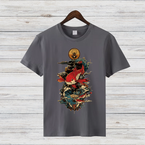 Mystischer Koi | Japanisches Kunst T-Shirt | Elegantes Winter-Shirt | Asiatisches Design für Stilbewusste