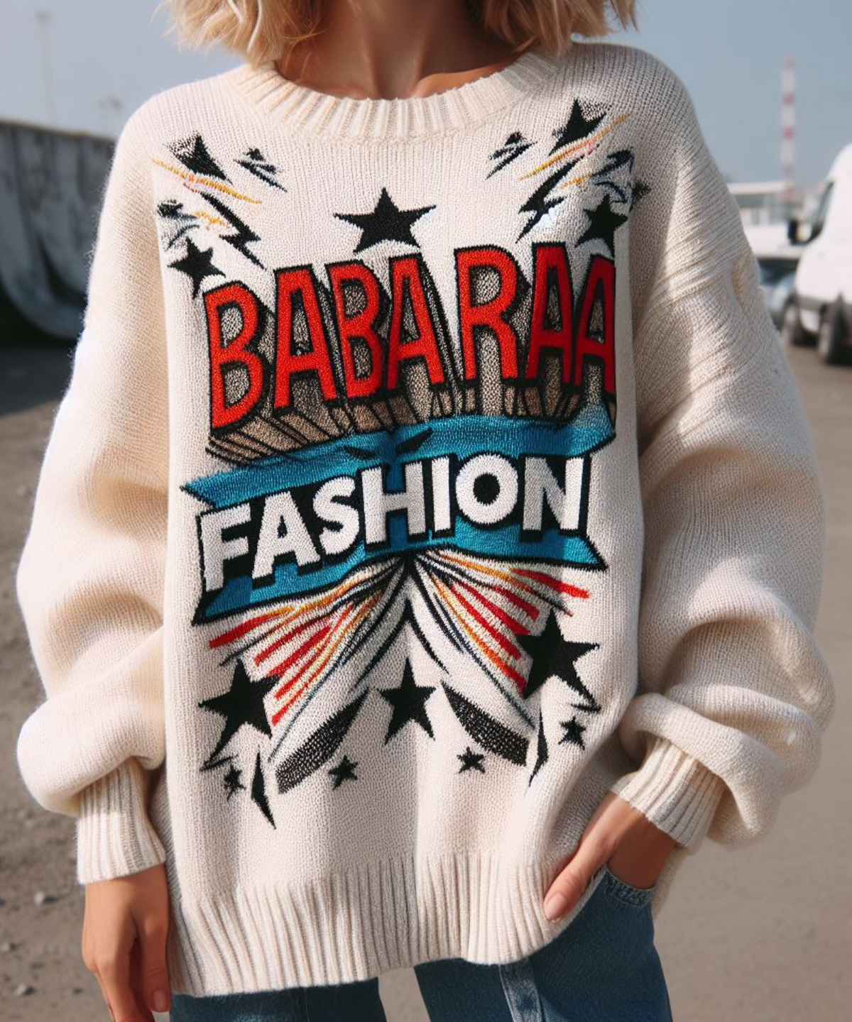 BabaraFashion® - "BABARAA FASHION" trui met een uniek motief