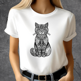 Mandala kat T-shirt