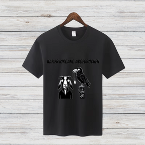 Kapier-Vorgang Abgebrochen | Lustiges Statement-Shirt | Kreatives Design mit Ziege & Rabe | Humorvolles Shirt für kalte Wintertage