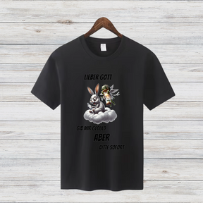 Lieber Gott Geduld Shirt | Lustiges Motiv T-Shirt | Humorvolles Design für den Winter | Statement Shirt für Frauen