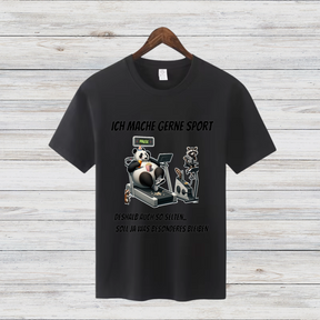 Ich mache gerne Sport | Lustiges Panda Shirt | Humorvolles Motiv für Sportmuffel | Statement-Shirt für Damen