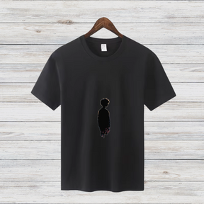 Mystische Silhouette | Kunstvolles Design Shirt | Minimalistische Mode | Stilvolles Baumwollshirt für den Winter