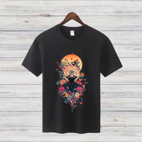 Mystisches Blumenmotiv | Künstlerisches T-Shirt | Stilvolles Design für den Winter | Fashion-Statement für Kreative