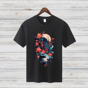 Mystischer Drache | Japanisches Kunst T-Shirt | Asiatisches Drachenmotiv | Stilvolles Baumwollshirt für den Winter