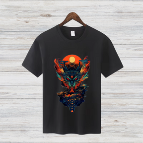 Mystisches Feuerwesen | Fantasy Kunst T-Shirt | Magisches Design für Wintertage | Stilvolles Baumwollshirt für Fantasy-Fans