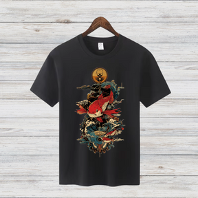 Mystischer Koi | Japanisches Kunst T-Shirt | Elegantes Winter-Shirt | Asiatisches Design für Stilbewusste