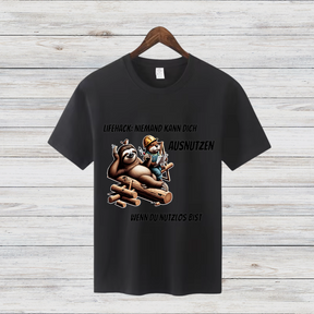 Lifehack Faultier | Lustiges Motiv T-Shirt | Humorvolles Design | Statement Shirt für den Winter