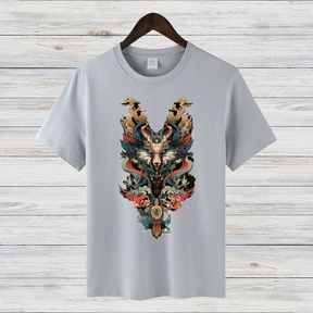 Mystischer Wolf | Fantasy T-Shirt | Kunstvolles Winterdesign | Mystik & Natur | Shirt für Männer