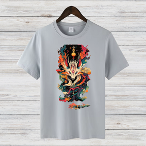 Mystischer Feuerwolf | Fantasie T-Shirt | Spirituelles Kunstdesign | Stilvolles Statement-Shirt für den Winter