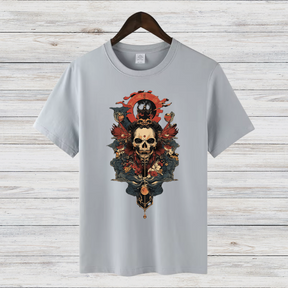 Samurai Totenkopf Shirt | Mystisches Krieger-Design | Cooles Gothic T-Shirt | Statement Shirt für Fans von japanischer Kunst