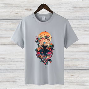 Mystisches Blumenmotiv | Künstlerisches T-Shirt | Stilvolles Design für den Winter | Fashion-Statement für Kreative