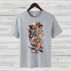 Mystischer Drache | Asiatisches Drachen T-Shirt | Kunstvolles Fantasy Shirt | Stilvolles Geschenk für Drachenfans