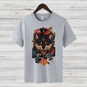 Mystischer Wolf | Japanisches Kunst T-Shirt | Winter Streetwear | Cooles Anime Design für Männer