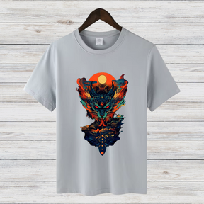 Mystisches Feuerwesen | Fantasy Kunst T-Shirt | Magisches Design für Wintertage | Stilvolles Baumwollshirt für Fantasy-Fans