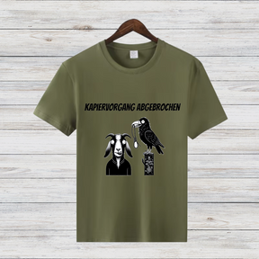 Kapier-Vorgang Abgebrochen | Lustiges Statement-Shirt | Kreatives Design mit Ziege & Rabe | Humorvolles Shirt für kalte Wintertage