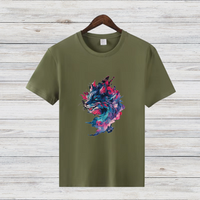 Mystischer Wolf | Künstlerisches Design Shirt | Stilvolles Fantasy T-Shirt | Perfekt für Winter-Looks