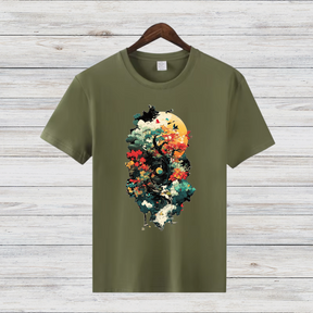 Mystischer Wald | Künstlerisches Natur T-Shirt | Fantasievolles Design | Baumwollshirt für Naturliebhaber