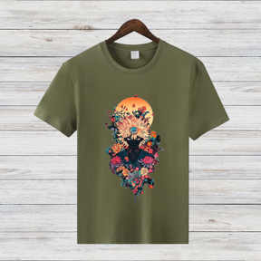 Mystisches Blumenmotiv | Künstlerisches T-Shirt | Stilvolles Design für den Winter | Fashion-Statement für Kreative