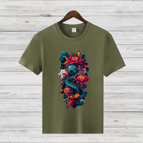 Mystische Drachenblüte | Fantasy T-Shirt | Magisches Kunstdesign | Stilvolles Statement-Shirt für den Winter
