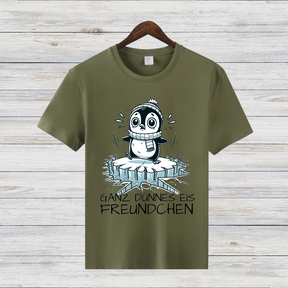 Ganz Dünnes Eis Freundchen | Lustiges Wintershirt | Cooles Pinguin Motiv | Statement Shirt für Frostbeulen